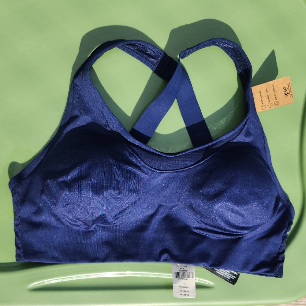 PINK Victoria's Secret Blue Sports Bra with Crisscross Straps